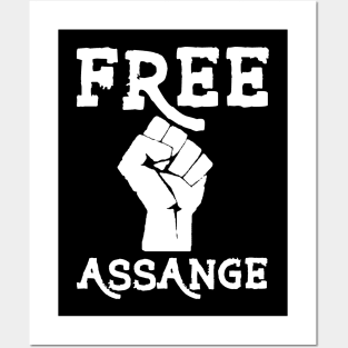 Free Assange (Power Fist) Posters and Art